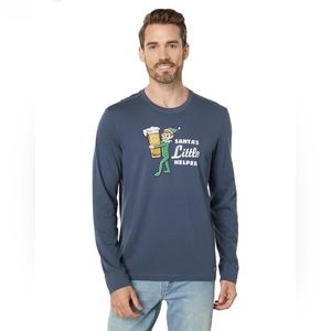 Men's‎ Little Helper Long Sleeve Blue Crusher Tee Men's Large NWT